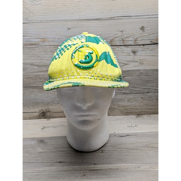 New Era 59 Fifty Hat Cap Size 7 3/8 Cotton Green & Yellow Logo RH11493 - Picture 1 of 10